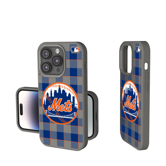 New York Mets Plaid Soft Touch Phone Case for Apple iPhone