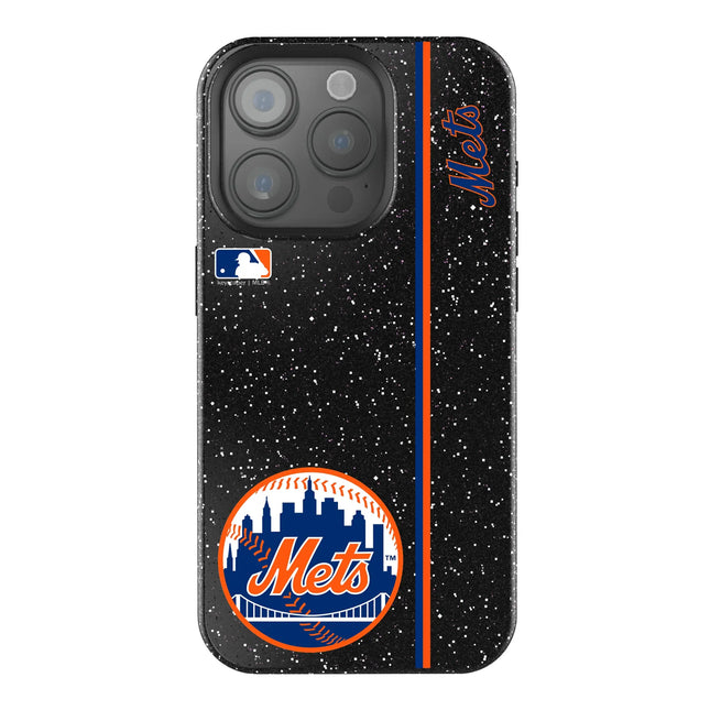 New York Mets Sidebar Black Bling Phone Case for Apple iPhone