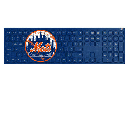 New York Mets Solid Curved Wireless Keyboard
