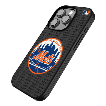 New York Mets Text Backdrop Bump Phone Case for Apple iPhone
