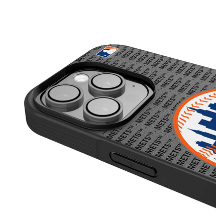 New York Mets Text Backdrop Bump Phone Case for Apple iPhone