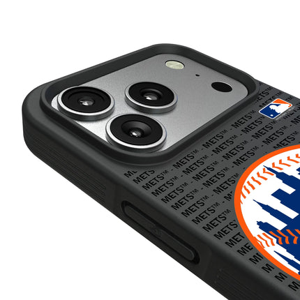 New York Mets Text Backdrop Bump Phone Case for Apple iPhone