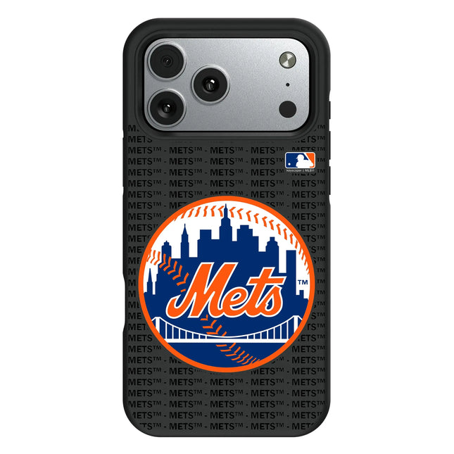 New York Mets Text Backdrop Bump Phone Case for Apple iPhone