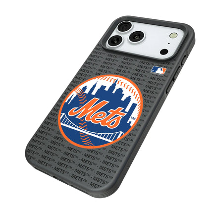 New York Mets Text Backdrop Bump Phone Case for Apple iPhone