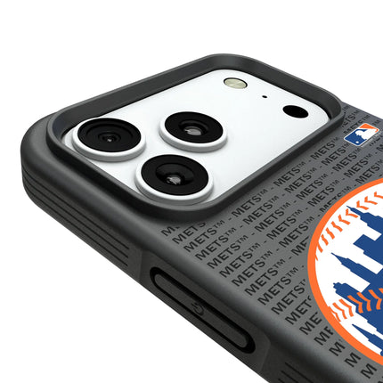New York Mets Text Backdrop Bump Phone Case for Apple iPhone