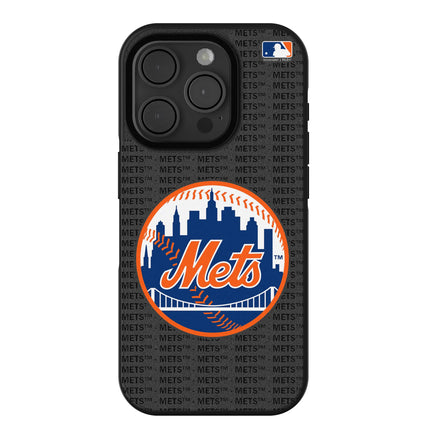 New York Mets Text Backdrop Bump Phone Case for Apple iPhone