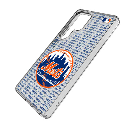 New York Mets Text Backdrop Clear Phone Case for Samsung Galaxy