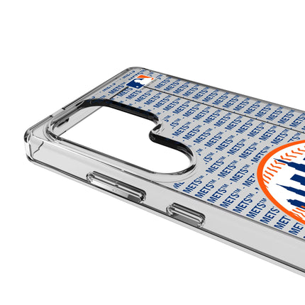 New York Mets Text Backdrop Clear Phone Case for Samsung Galaxy