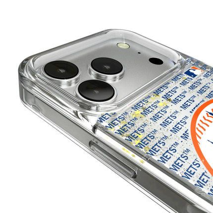 New York Mets Text Backdrop Glitter Phone Case for Apple iPhone
