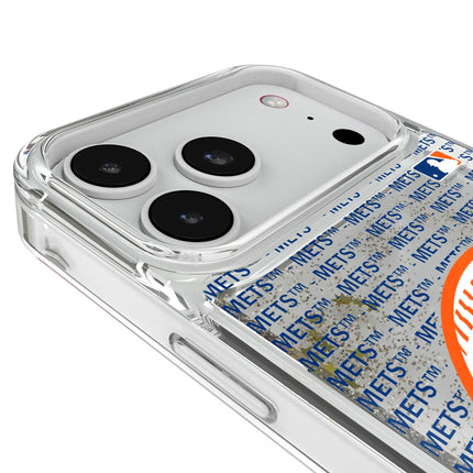 New York Mets Text Backdrop Glitter Phone Case for Apple iPhone