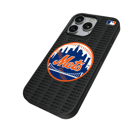 New York Mets Text Backdrop MagSafe Compatible Phone Case for Apple iPhone