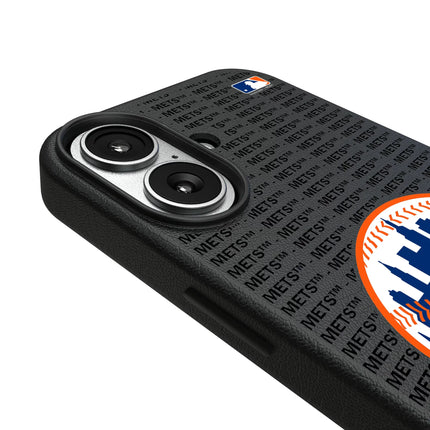 New York Mets Text Backdrop MagSafe Compatible Phone Case for Apple iPhone
