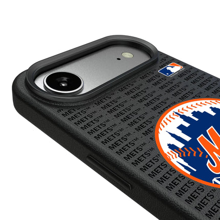 New York Mets Text Backdrop MagSafe Compatible Phone Case for Apple iPhone