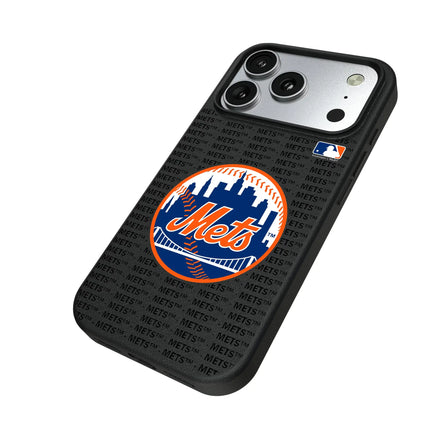 New York Mets Text Backdrop MagSafe Compatible Phone Case for Apple iPhone