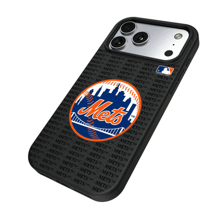 New York Mets Text Backdrop MagSafe Compatible Phone Case for Apple iPhone