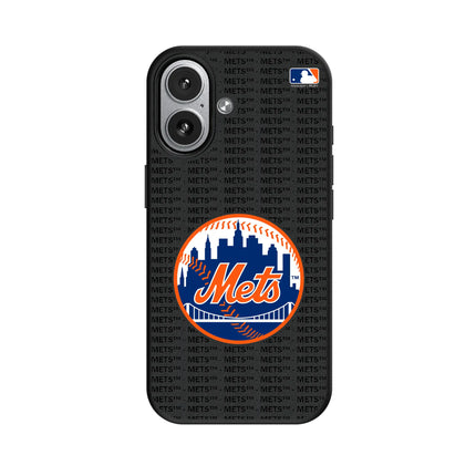 New York Mets Text Backdrop MagSafe Compatible Phone Case for Apple iPhone