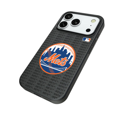 New York Mets Text Backdrop MagSafe Compatible Phone Case for Apple iPhone