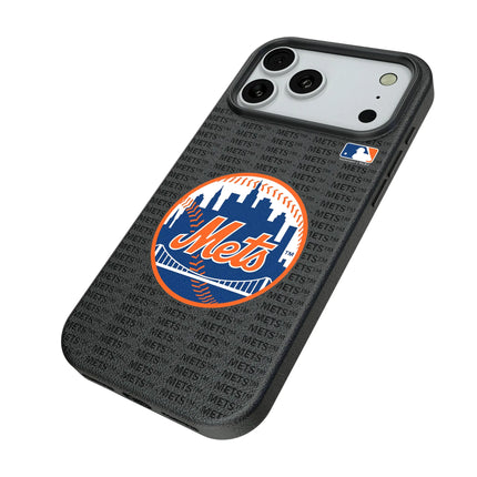 New York Mets Text Backdrop MagSafe Compatible Phone Case for Apple iPhone