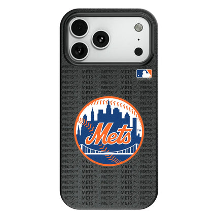 New York Mets Text Backdrop MagSafe Compatible Phone Case for Apple iPhone