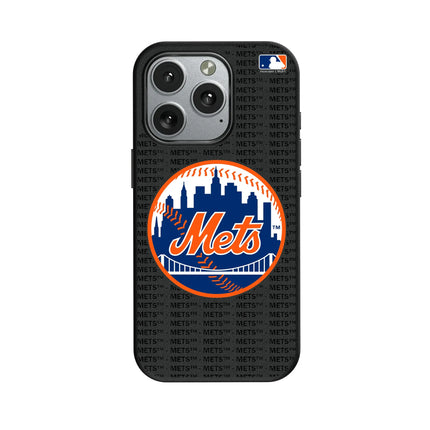 New York Mets Text Backdrop MagSafe Compatible Phone Case for Apple iPhone