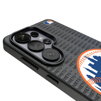New York Mets Text Backdrop MagSafe Compatible Phone Case for Samsung Galaxy
