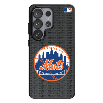 New York Mets Text Backdrop MagSafe Compatible Phone Case for Samsung Galaxy