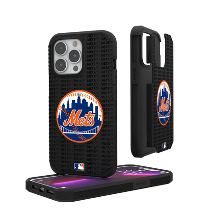 New York Mets Text Backdrop Rugged Phone Case for Apple iPhone