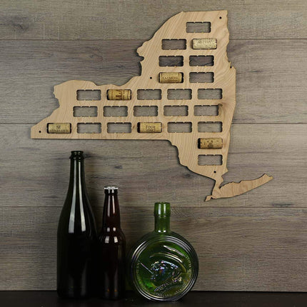 New York Wine Cork Map