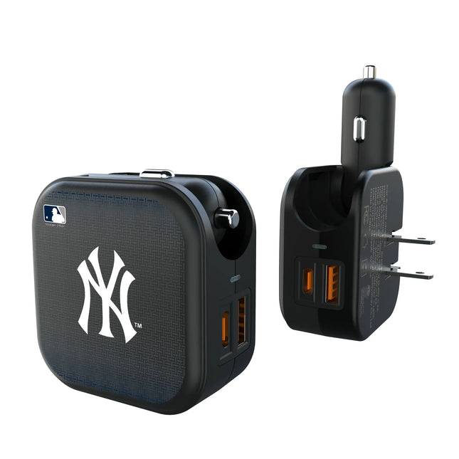New York Yankees Linen 2 in 1 USB A/C Charger