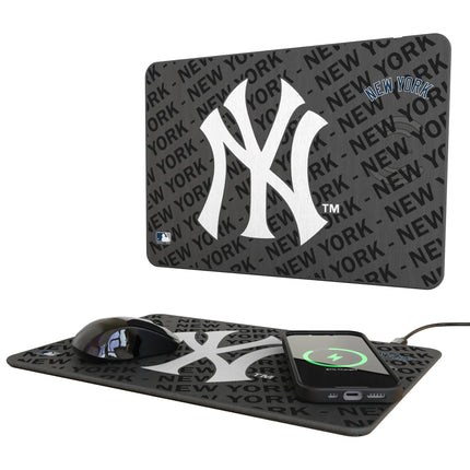 New York Yankees Monocolor Tilt 15-Watt Wireless Charger and Mouse Pad