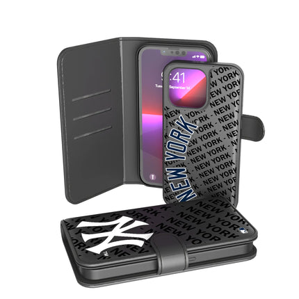 New York Yankees Monocolor Tilt Wallet Phone Case for Apple iPhone