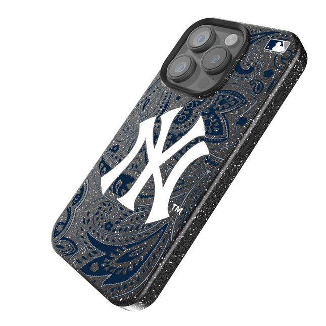 New York Yankees Paisley Black Bling Phone Case for Apple iPhone