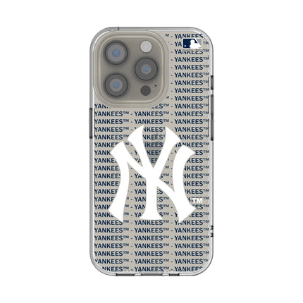 New York Yankees Text Backdrop Clear Phone Case for Apple iPhone