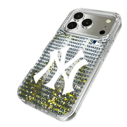 New York Yankees Text Backdrop Glitter Phone Case for Apple iPhone