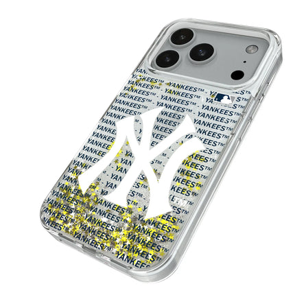 New York Yankees Text Backdrop Glitter Phone Case for Apple iPhone