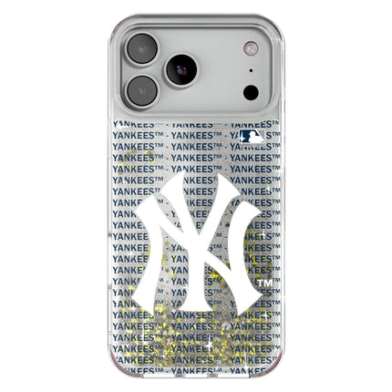 New York Yankees Text Backdrop Glitter Phone Case for Apple iPhone