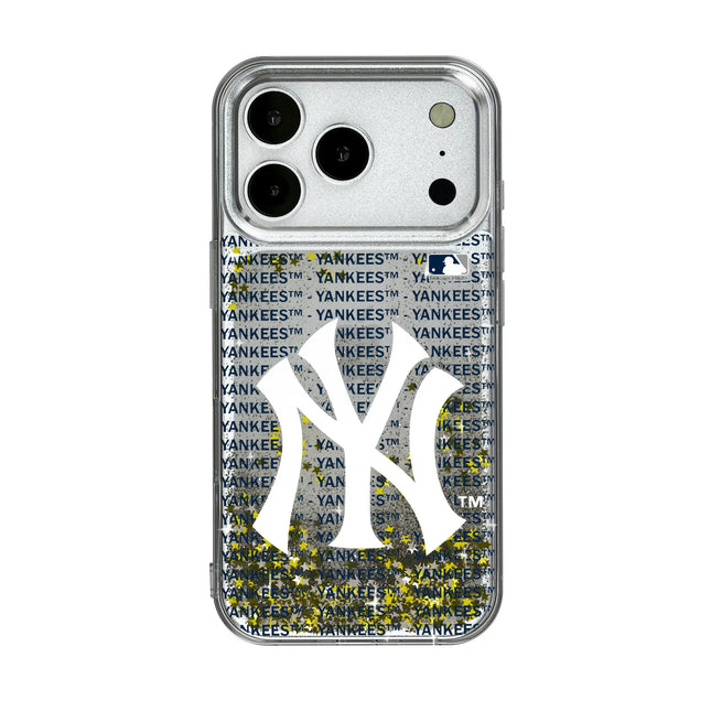 New York Yankees Text Backdrop Glitter Phone Case for Apple iPhone