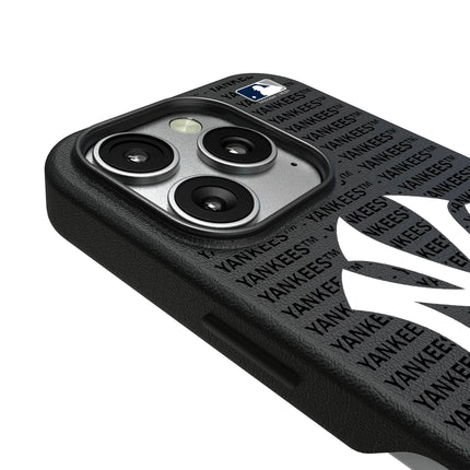 New York Yankees Text Backdrop MagSafe Compatible Phone Case for Apple iPhone