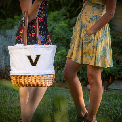 Vanderbilt Commodores - Coronado Canvas and Willow Basket Tote