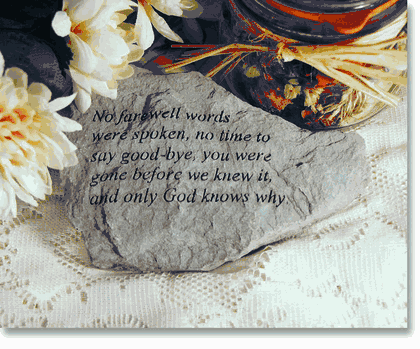 No Farewell Words Memorial Stone