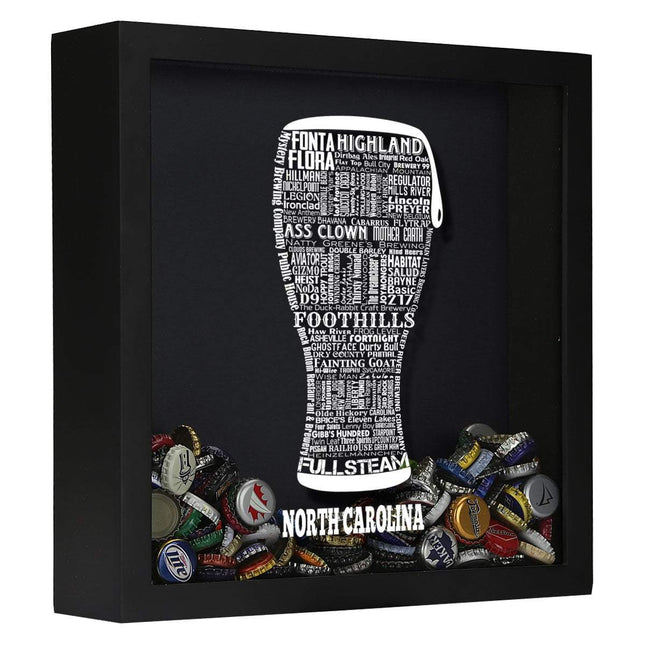 North Carolina Beer Typography Shadow Box