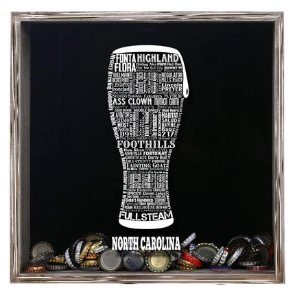 North Carolina Beer Typography Shadow Box