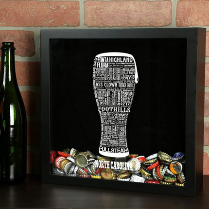 North Carolina Beer Typography Shadow Box