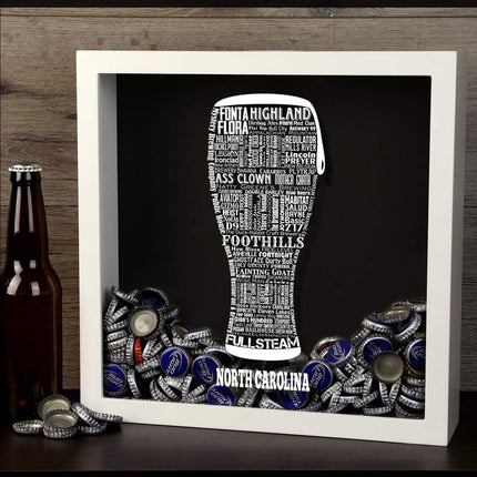 North Carolina Beer Typography Shadow Box