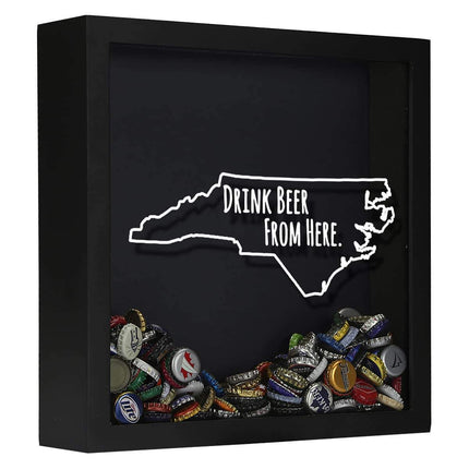 North Carolina Drink Beer From Here Beer Cap Shadow Box