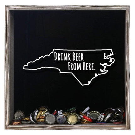 North Carolina Drink Beer From Here Beer Cap Shadow Box