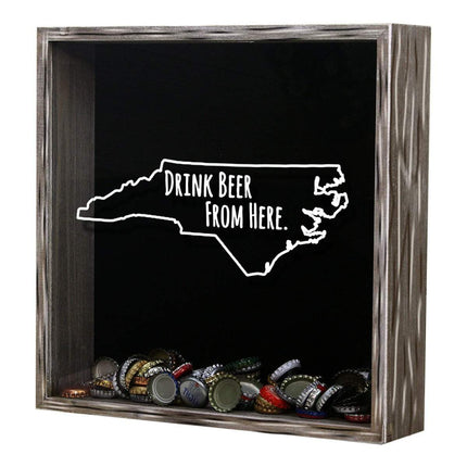 North Carolina Drink Beer From Here Beer Cap Shadow Box