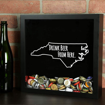 North Carolina Drink Beer From Here Beer Cap Shadow Box