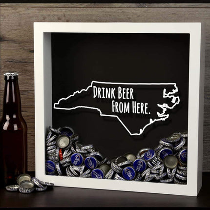 North Carolina Drink Beer From Here Beer Cap Shadow Box