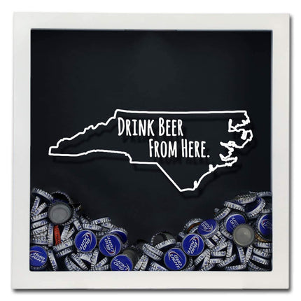 North Carolina Drink Beer From Here Beer Cap Shadow Box